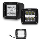 Par Faros Cuadrados 6 Led Fija Estrobo 4x4 Jeep Off Road