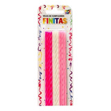  Velas Finitas 17cm Blister Por 24 Unidades Color Y Blanco 