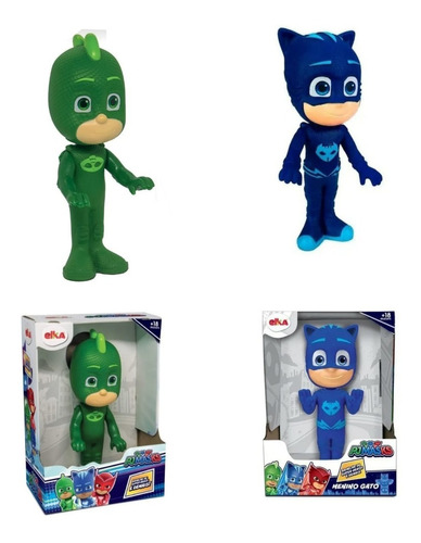 Kit Bonecos Menino Gato E Lagartixo Pjmasks- Elka