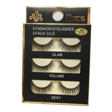 Pestañas Postizas 3d Glam Volumen Y Sexy 3 Pares