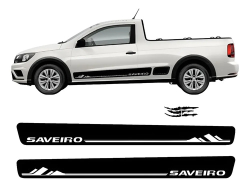 Sticker Franja Lateral +garrazo Para Vw Saveiro 3p