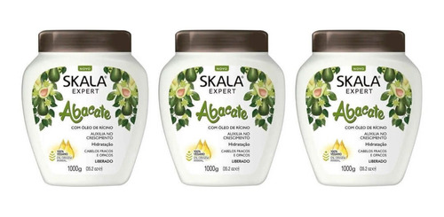 Skala Abacate Creme De Cabelo 1kg (kit C/03)