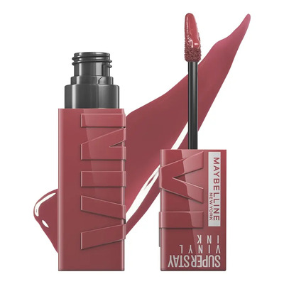Maybelline Super Stay Vinyl Ink, Labial Líquido de Larga Duración, Efecto Vinilo y Acabado Brillante Instantáneo, Color Intenso por Hasta 16 Horas, Tono Witty | Envío gratis