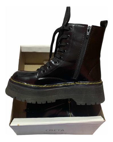 Borcegos Creta Shoes Negro Charol