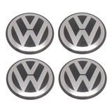 Jogo Emblema Logo Adesivo Centro De Roda Vw Volkswagen 90mm