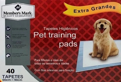 Tapete Higiênico Pet Com Atrativo Canino 60cmx90cm - 40unid 