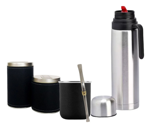 Set Matero Juego De Mate Completo Termo Mate Bombilla Latas