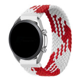 Pulseira 22mm Nylon Trançada Infinito Para Amazfit Gtr 47mm Cor Branco/vermelho [tam. M] (pulso 185 Até 195mm)