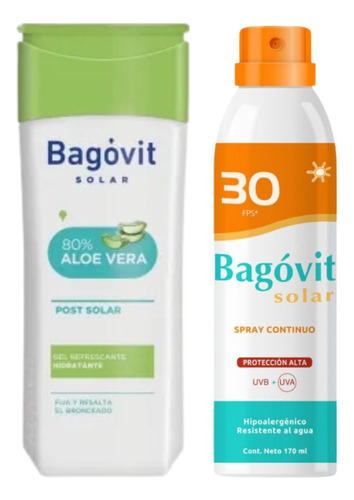 Combo Bagovit Solar Fps 30 Spray + Post Solar Aloe Vera Gel