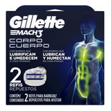 Carga Aparelho Barbear Gillette Mach3 Corpo 2 Unidades