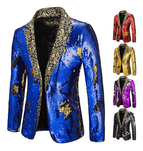 Blazer De Lentejuelas Brillantes Dj Party For Hombre