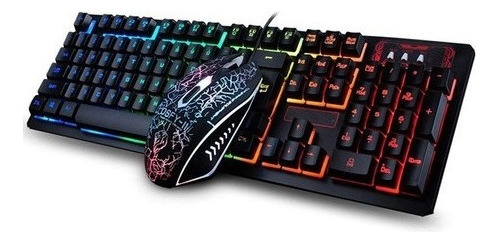 Teclado Y Mouse Gamer Barato Ergonómico Luces Rgb