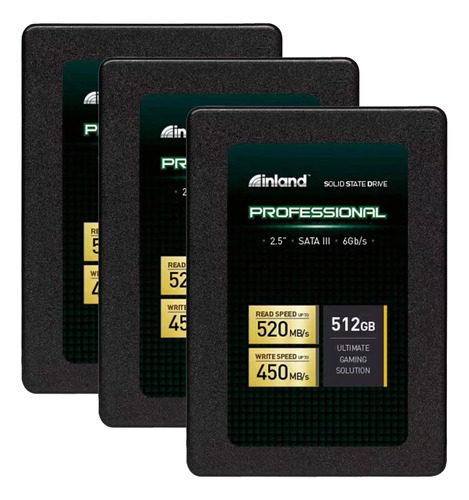 Inland Paquete De 3 Unidades De 512 Gb Ssd Sata Iii 6 Gb/s .