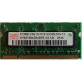 Memoria Hynix 512mb Pc2 5300s 533mhz Ddr2(hymp564s64bp6-y5)