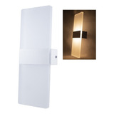 Lampara De Pared 10w Luz Calida Arbotante Moderno Plano Color Blanco