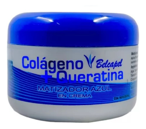 Matizador En Crema Azul Colágeno+queratina Belcapel Cabello