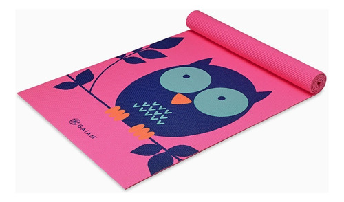 Tapete Para Yoga Gaiam Buho Infantil Para Niñas Y Niños 4 Mm Color Rosa / Owl