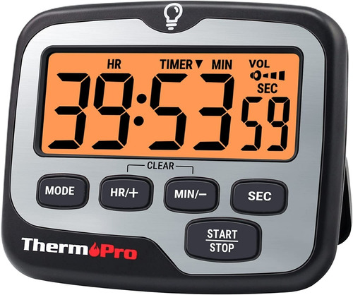Temporizador Cronometro Reloj Digital Cocina Thermopro C/luz