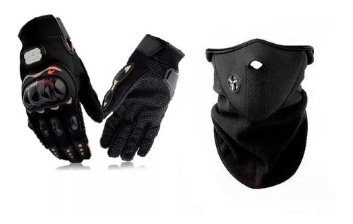 Kit Cuello Mascara Neoprene + Guantes Pro Biker - Fas Motos