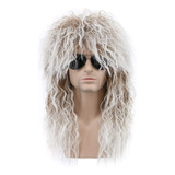 #men's 80s Black Mullet Wig Disfraz De Halloween Peluca Masc