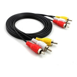 Cable Rca 3x3 De 3 Metros Puntas Doradas Para Audio / Video