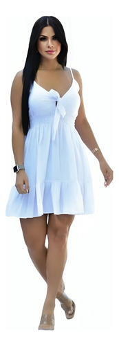 Vestido Feminino Branco Curto Revellion Veste Muito Bem