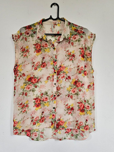 Blusa Opr Mujer Camisa Sin Mangas Floral Talle L Fresca