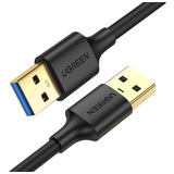 Cabo Usb 3.0 Macho Para Macho Ugreen Tipo A 2 Metros Preto