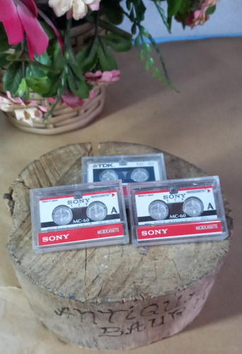 Mini Fita Microcassette Gravador Kit 3 Unidades Sony Basf