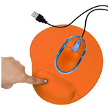 Kit Mouse Y Mousepad Tapete Ergonómico Ratón Alfombrilla Color Naranja