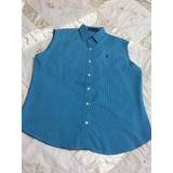 Ralph Lauren Camisa Casual Sin Mangas Para Caballero 2xl Azu