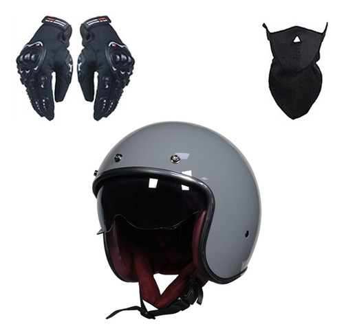 Casco De Moto Cafe Racer Style Open Face Retro Scooter Jet