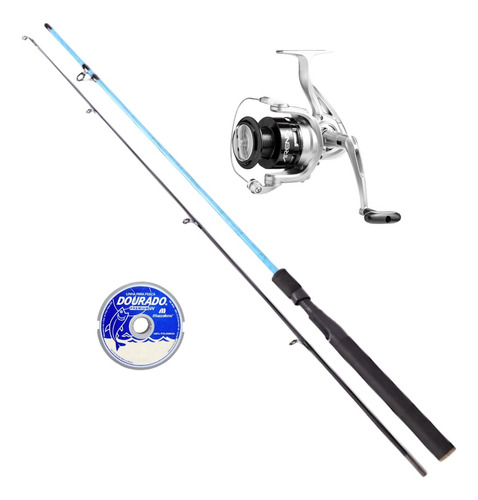 Kit Pesca Molinete Marine Sports Arena 4000+ Vara + Linha