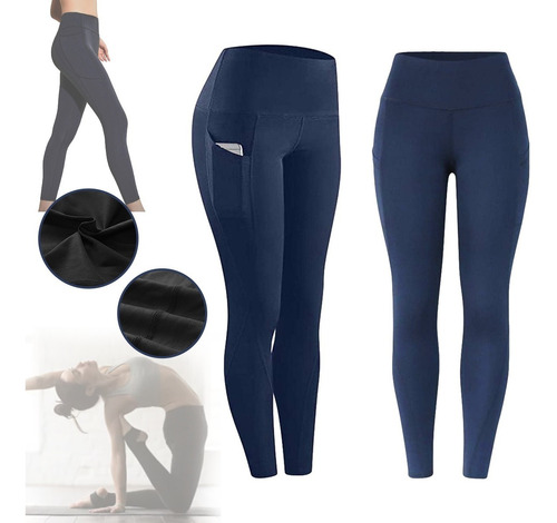 Calzas Deportiva Mujer Leggings Bolsillos Lateral