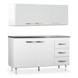 Alacena Y Bajo Mesada 1.20mt Melamina Mueble Cocina