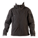 Campera Tactica Negra Softshell Policia Outdoor Impermeable