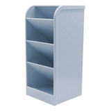 Organizador Porta Caneta Azul Pastel Multiuso 4 Divisória