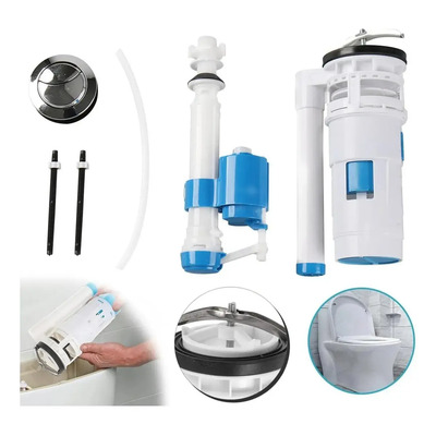 Válvula Descarga Inodor Herrajes Baño A Dual Botón 20cm | MercadoLibre