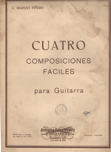 Partitura Original 4 Composiciones Fáciles Para Guitarra