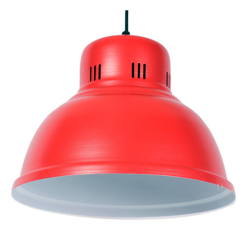 Lampara Colgante Campana Galponera Industrial Rojo 30 Cm