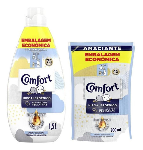 Kit Comfort Concentrado Puro Cuidado 1,5l + Refil 900ml