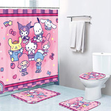 Alfombra De Baño Y Cortina De Ducha Hello Kitty Cinnamoroll