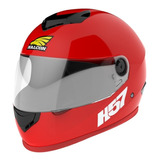 Casco Para Moto Integral Halcon H57  Rojo Talle L 