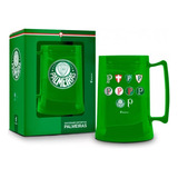 Caneca Palmeiras Com Gel Congelante Chopeira Cerveja 300ml Cor Verde