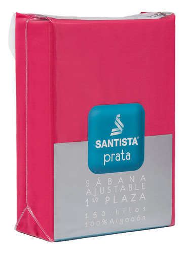 Sábana Ajustable 11/2pl Santista Prata 100% Algodón-colores 