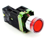 Botonera Rasante 22mm Metalico Lum. Rojo Led 24v Ac-dc 1na