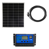 Cargador Baterías De 12v Solar Rapido 100wp Reg. 20a + 8mts