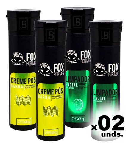 Fox For Men Kit Pré Pós Barba Pele Saudável 250g Age Rápido