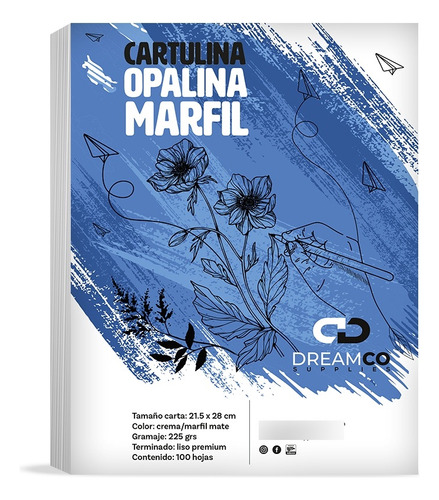Cartulina Opalina Marfil Premium Carta 225grs Paq 100 Hojas