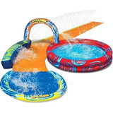 Pileta Y Tobogan Curvo De Agua Banzai Ciclon Splash Para D